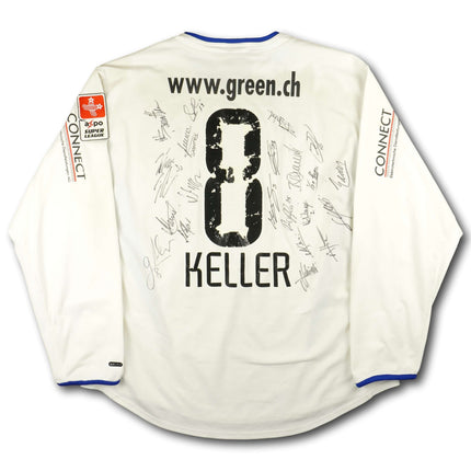 FC Zürich 2002-05 home shirt cup winners (2004-05) signed by the team - L/S - KELLER #8 - 6/10 - [XL]