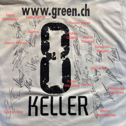 FC Zürich 2002-05 home shirt cup winners (2004-05) signed by the team - L/S - KELLER #8 - 6/10 - [XL]
