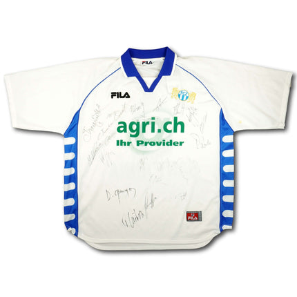 FC Zürich 1999-01 Trikot heim Cupsieger (99/00) signiert vom Team - SANT'ANNA #8 - 7/10 - [XL]