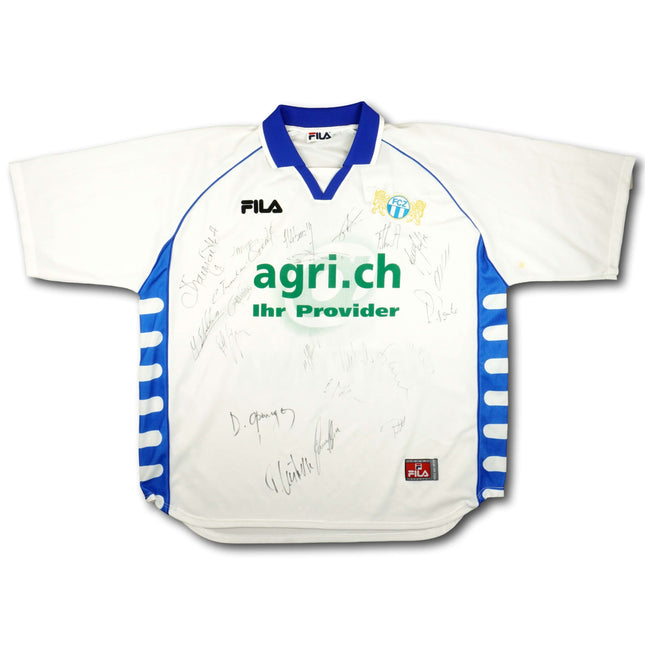 FC Zürich 1999-01 Trikot heim Cupsieger (99/00) signiert vom Team - SANT'ANNA #8 - 7/10 - [XL]