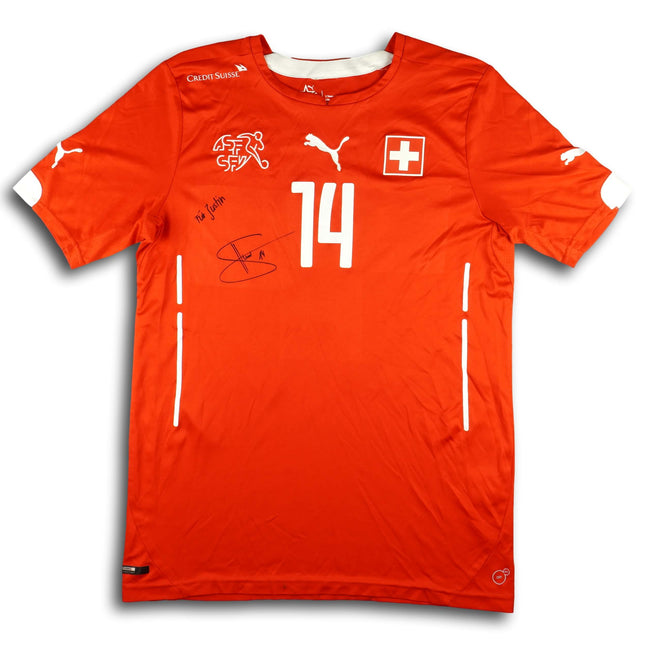 Schweiz 2014 Trikot heim signiert - STOCKER #14 - 8/10 - [M]
