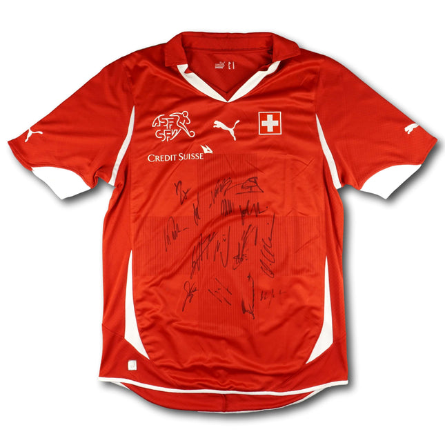 Schweiz 2010 Trikot heim signiert vom Team - 8/10 - [M]