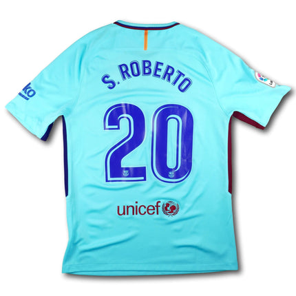 FC Barcelona 2017-18 Trikot auswärts Double-Sieger - S.ROBERTO #20 - 8/10 - [L]