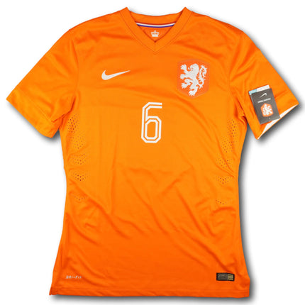 Niederlande 2014 Trikot heim Player Specs BNWT - DE JONG #6 - 10/10 - [M]
