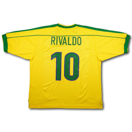 Brasilien 1998 Trikot heim signiert - RIVALDO #10 - 6/10 - [L]