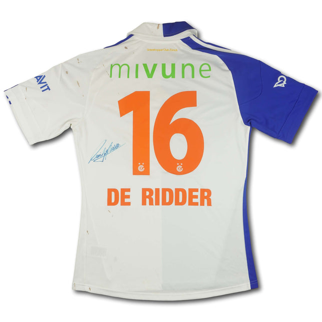 GC Zürich 2011-12 Trikot heim Match Prepared mit COA signiert - De Ridder #16 - 4/10 - [M]