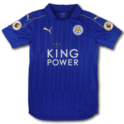 Leicester City 2016-17 Trikot heim signiert - 8/10 - [S]