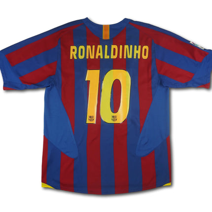 FC Barcelona 2005-06 Trikot heim Meistersaison & Champions League Sieger - RONALDINHO #10 - 7/10 - [L]