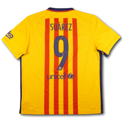 FC Barcelona 2015-16 Trikot auswärts Meistersaison - SUAREZ #9 - 7/10 - [XL]