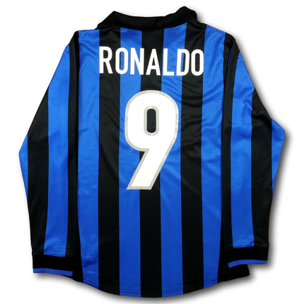 Inter Mailand 1998-99 Trikot heim - L/S - RONALDO #9 - 6/10 - [M]