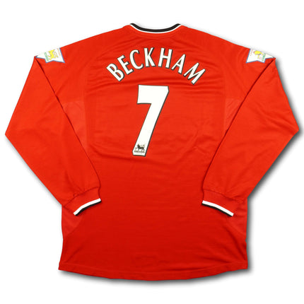 Manchester United 2000-02 Trikot heim Meistersaison (00/01) - L/S - BECKHAM #7 - 8/10 - [L]